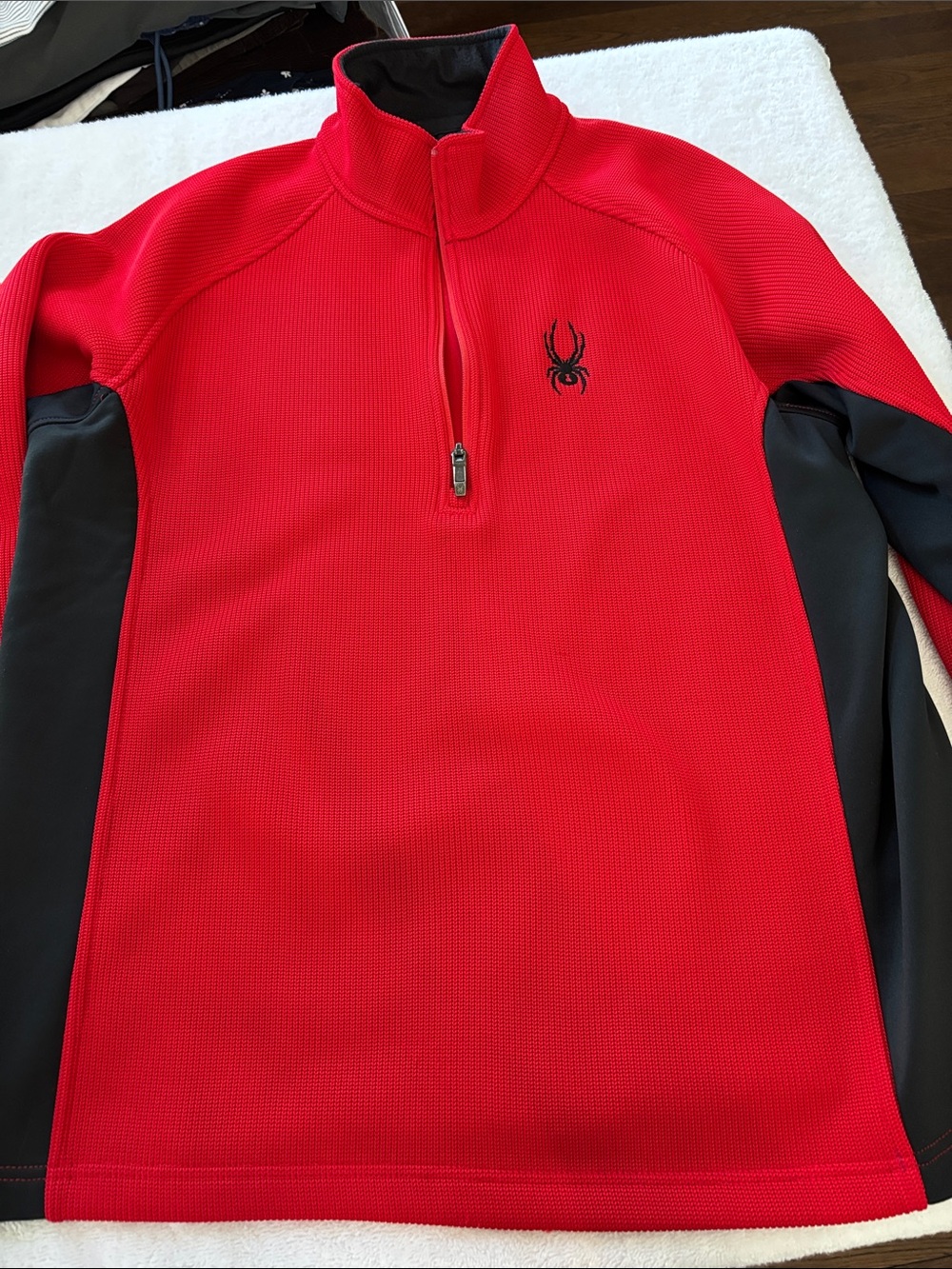 Spyder Red Half-Zip Pullover with Black Panels